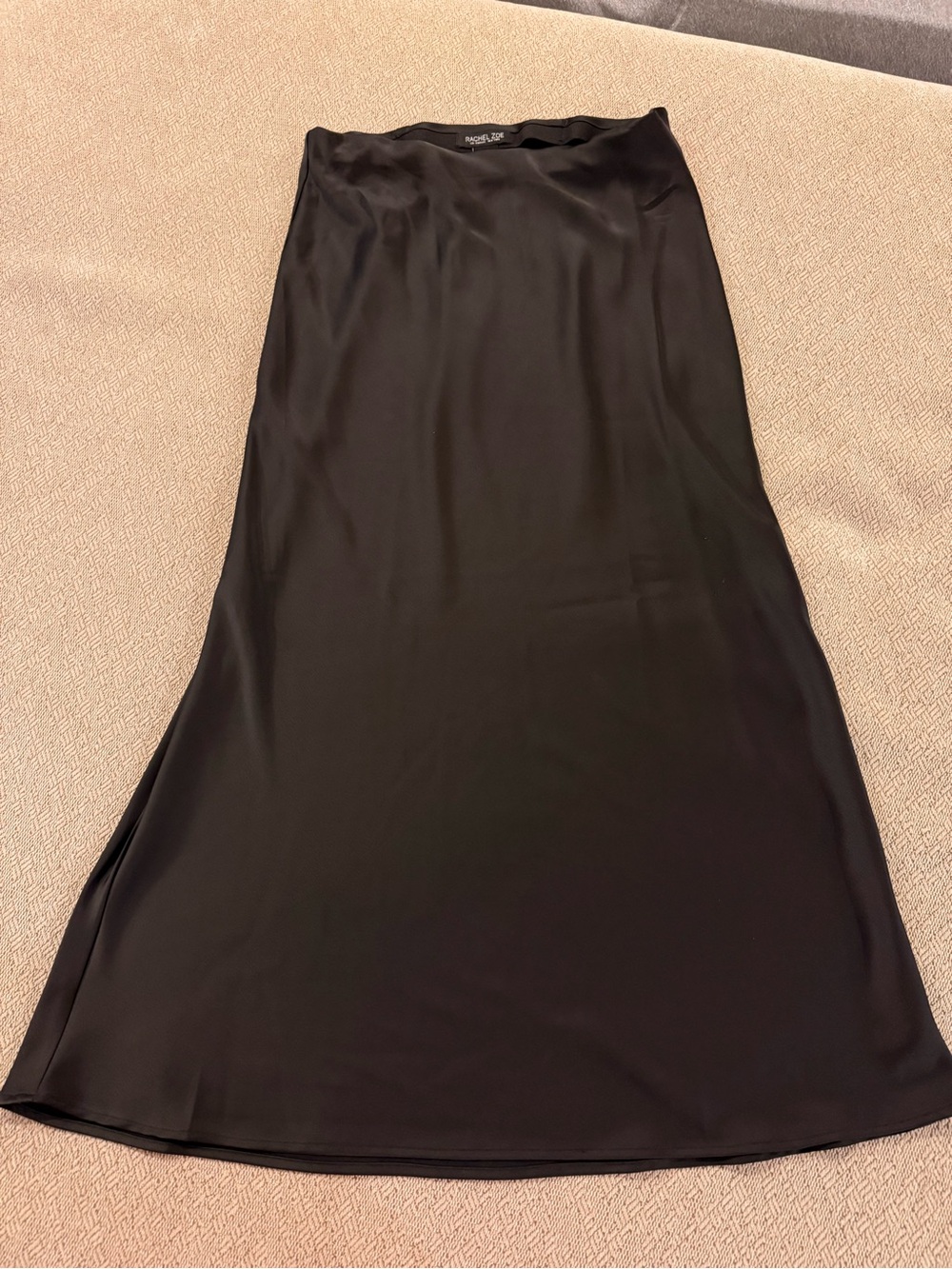 Rachel Zoe Sleek Black Satin Maxi Skirt